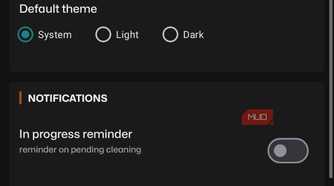 The Settings page of Sponge app