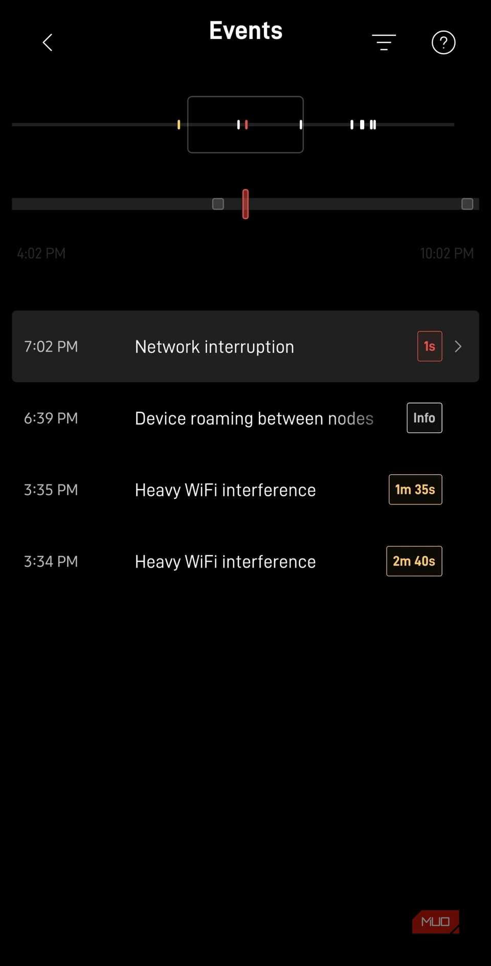 Starlink Android app event log during severe weather