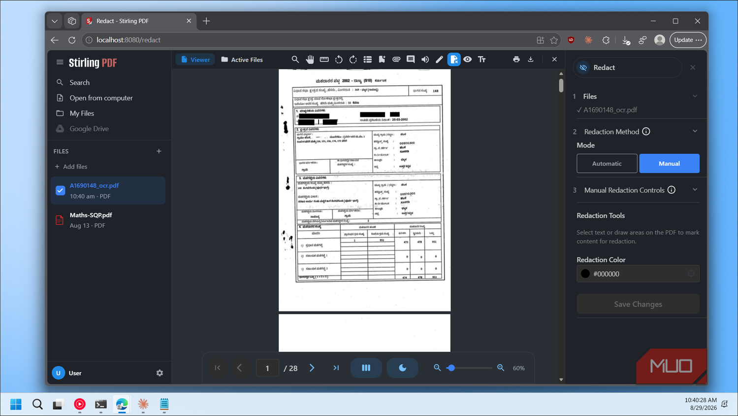 Stirling-Pdf-Redaction-Tool-Interface-Manual-Mode-Document-Editing