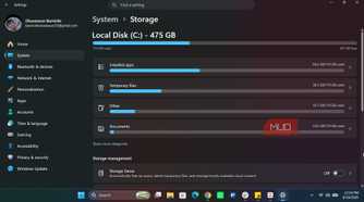 Storage section in Windows 11 Settings