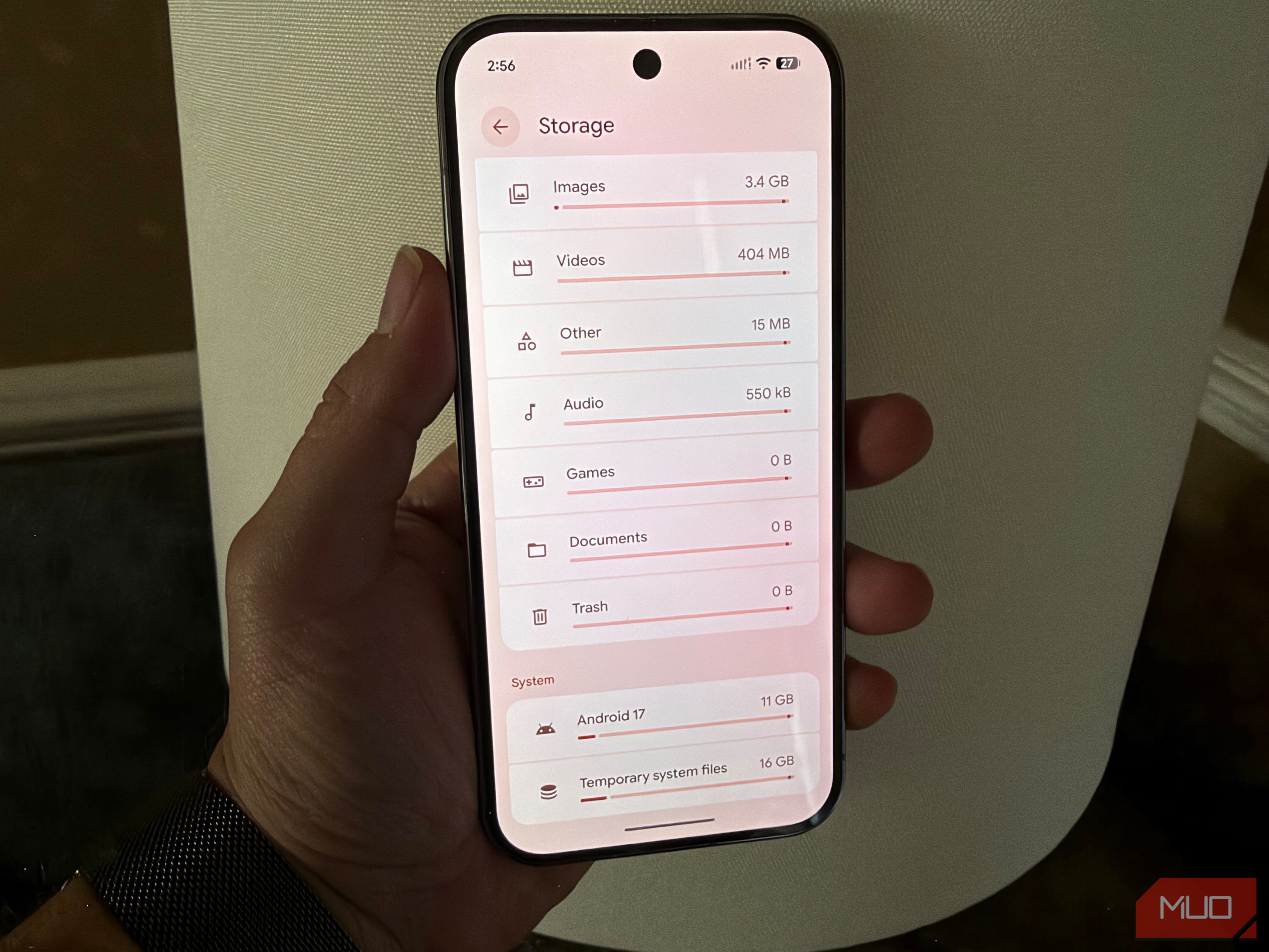 storage settings in pixel