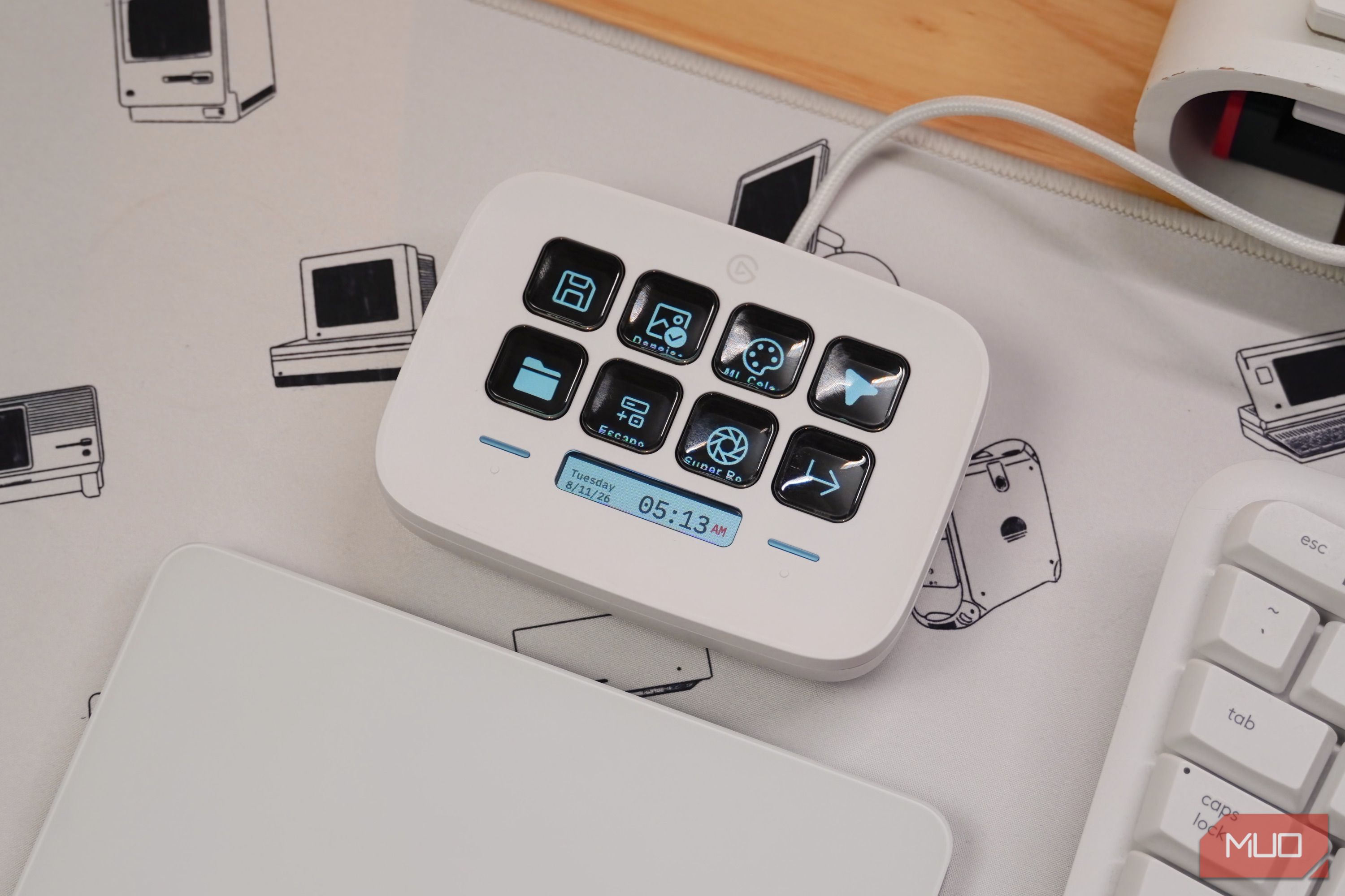 A top-down look at the Stream Deck Neo.