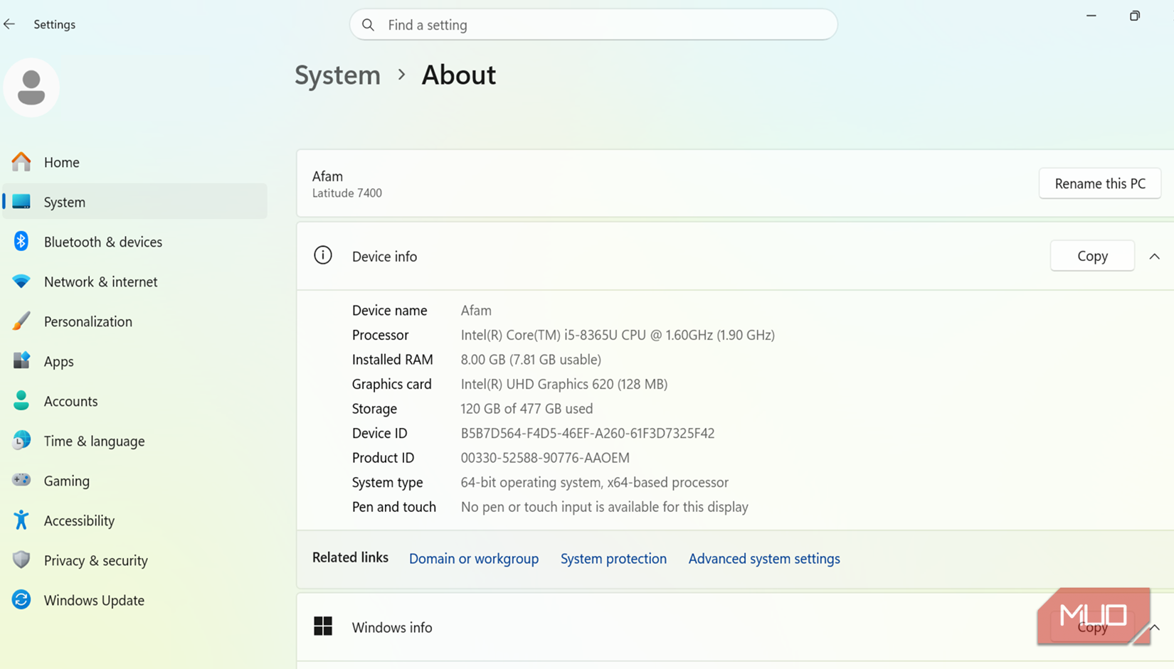 SSD без DRAM в системных характеристиках Windows