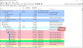 SystemInformer Processes view