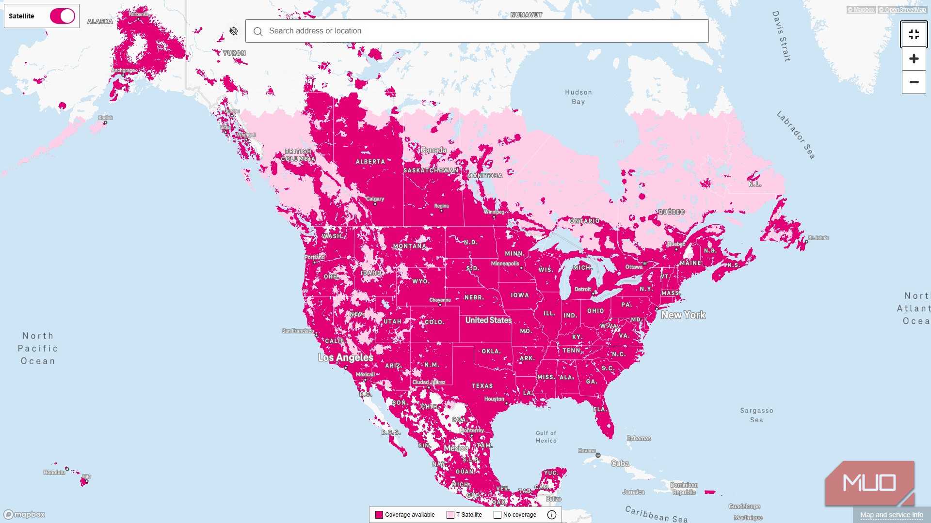 t mobile carrier coverage map usa canada mexico