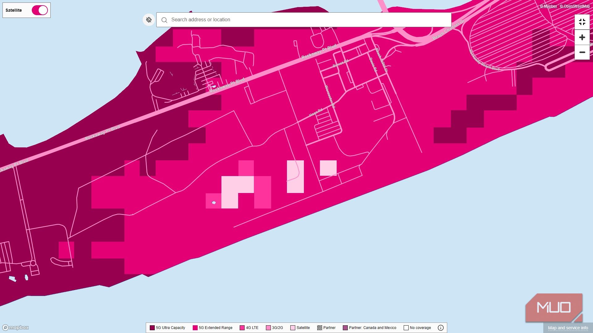 t mobile carrier coverage map zoomed into long island area