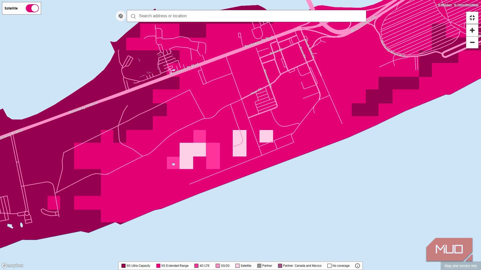 t mobile carrier coverage map zoomed into long island area