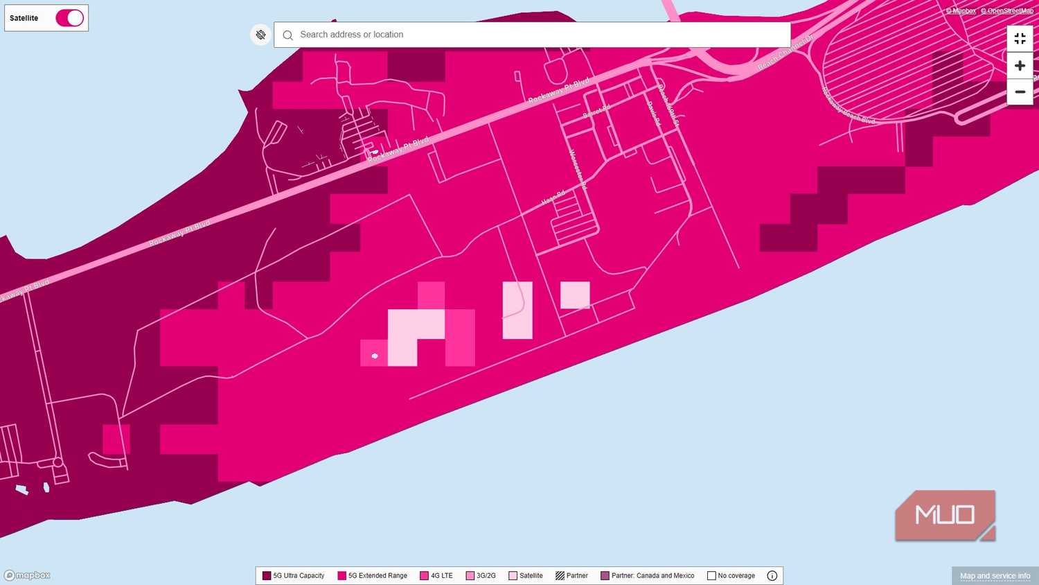 t mobile carrier coverage map zoomed into long island area