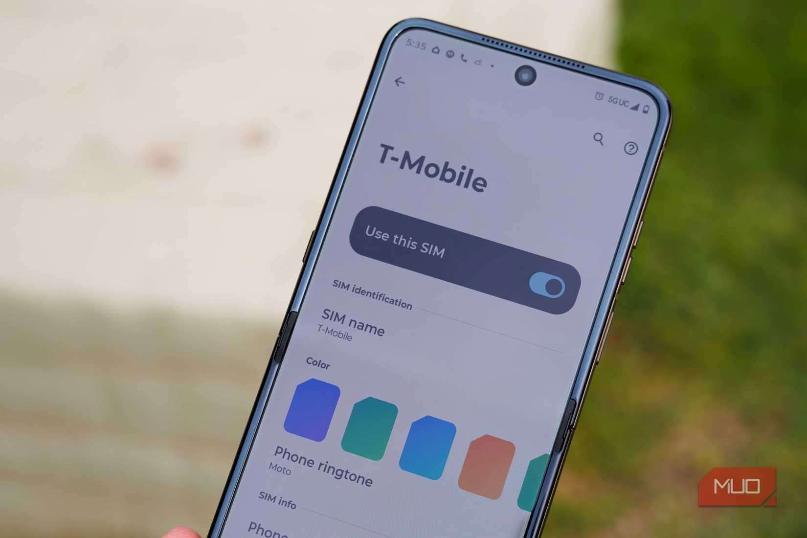The T-Mobile trial SIM on an Android phone.