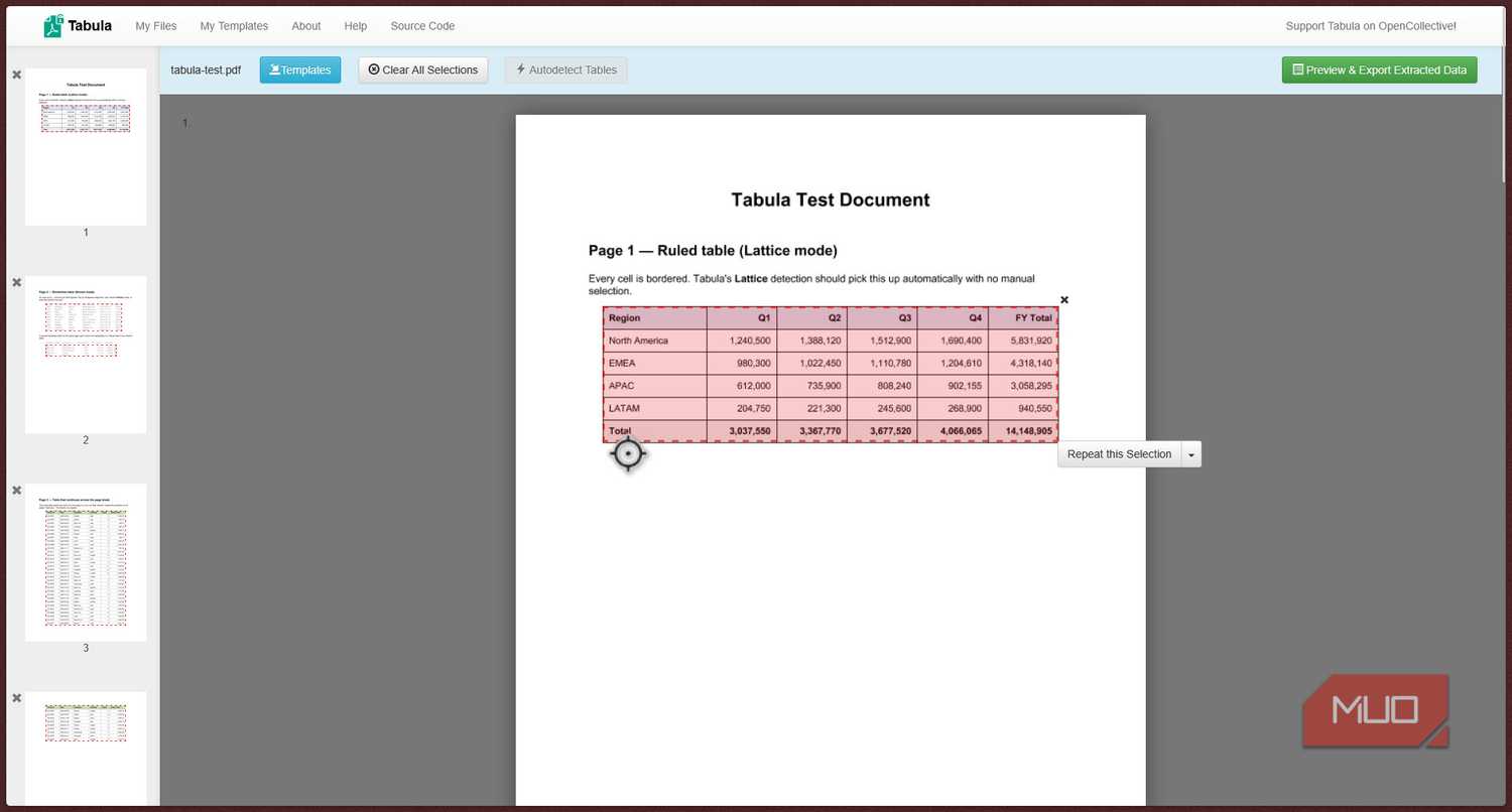 Tabula auto detecting table.