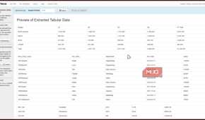 Tabula showing extracted data.