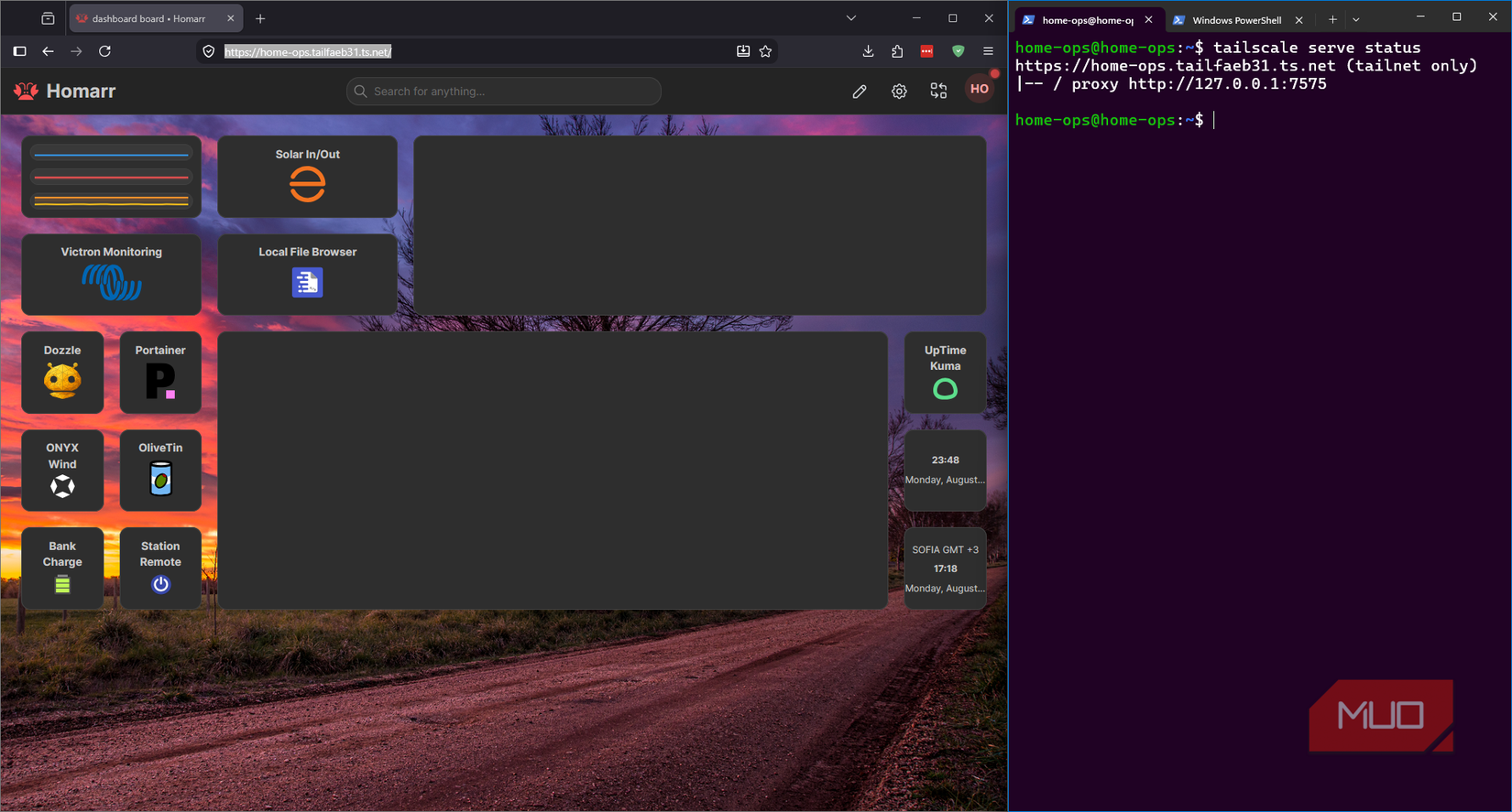 Tailscale Serve working with Homarr dashboard but failing to display embeded content