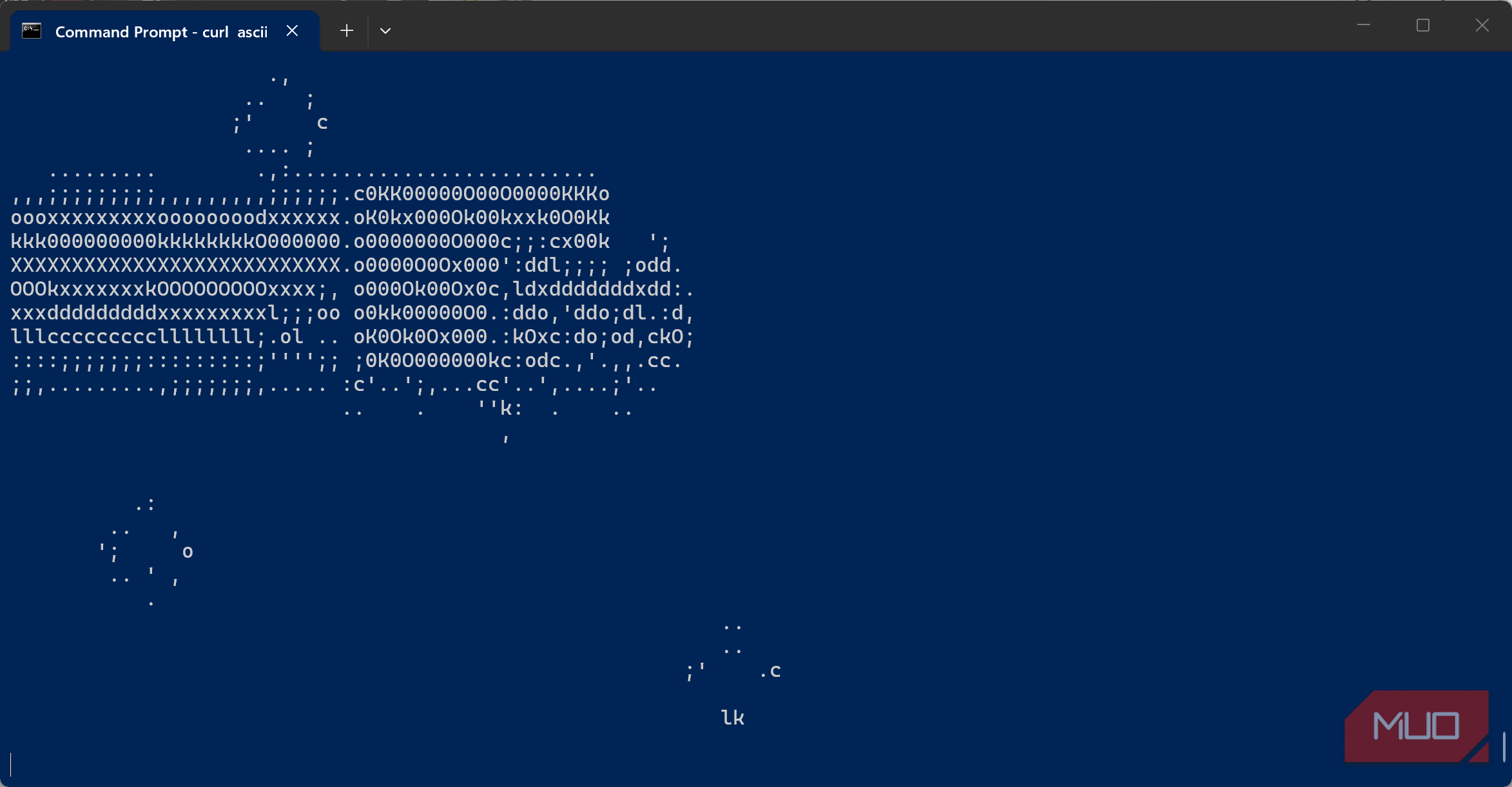 Tank ASCII art in Command Prompt