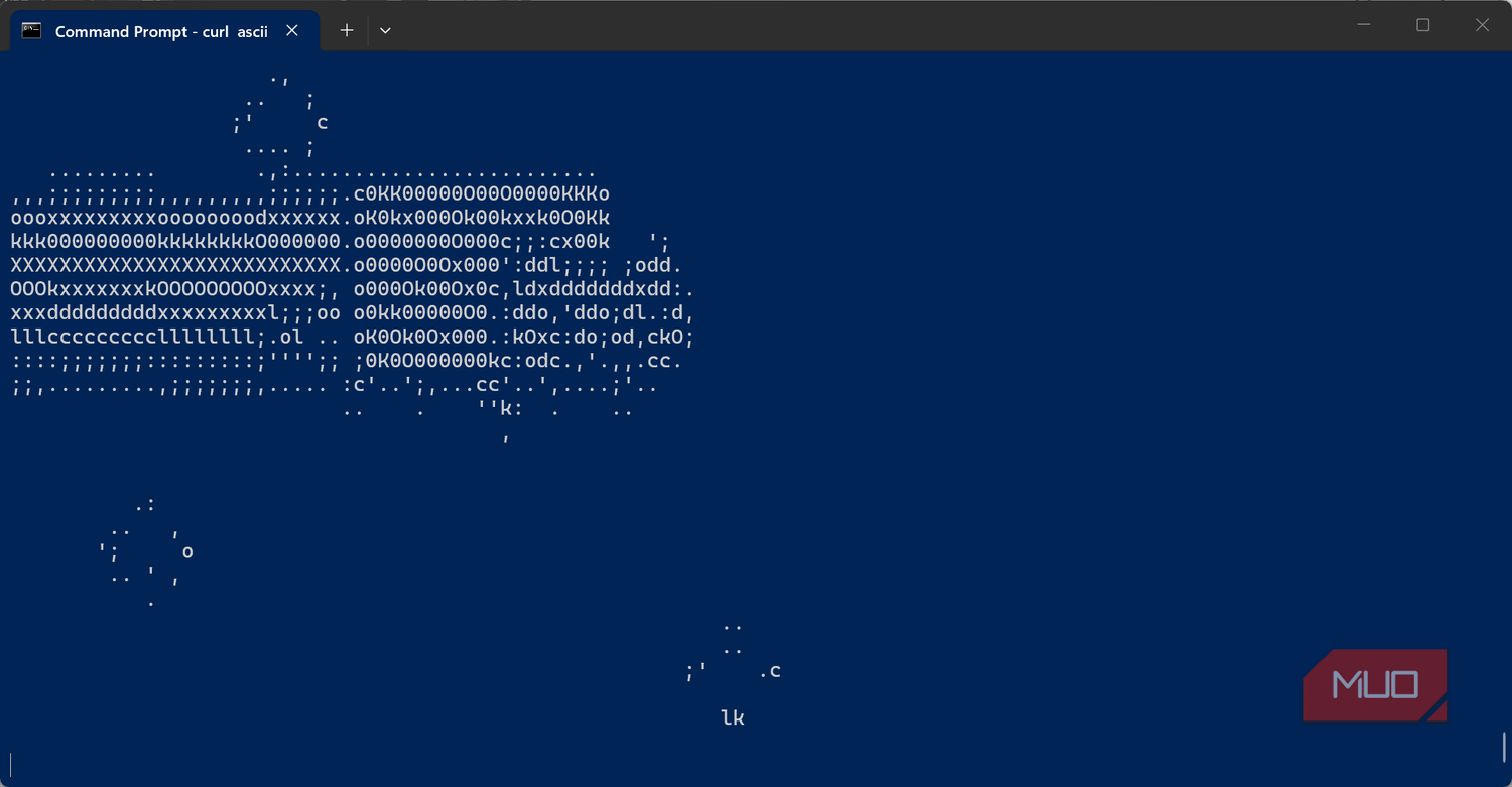 Tank ASCII art in Command Prompt