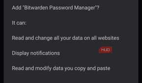 The Android installation permission dialog for Bitwarden