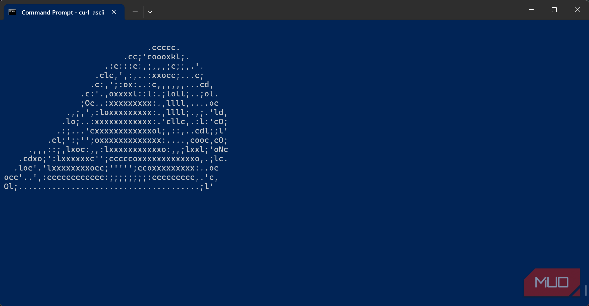 Triangular ASCII art in Command Prompt