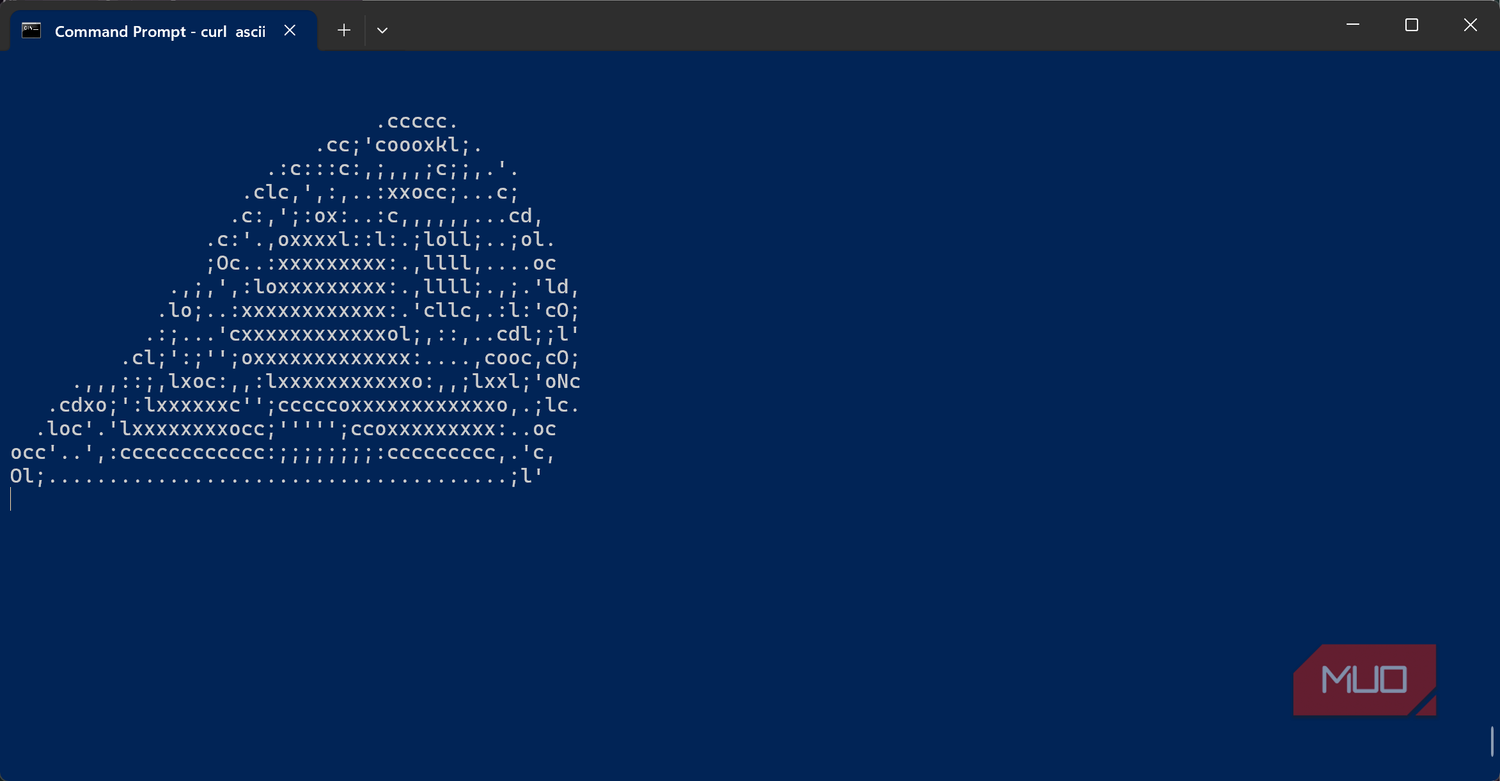 Triangular ASCII art in Command Prompt