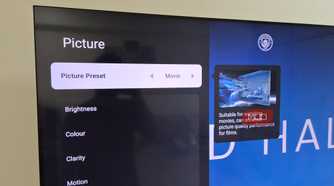 TV showing Movie picture mode