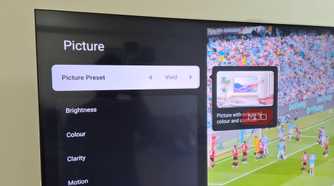 TV showing Vivid picture mode