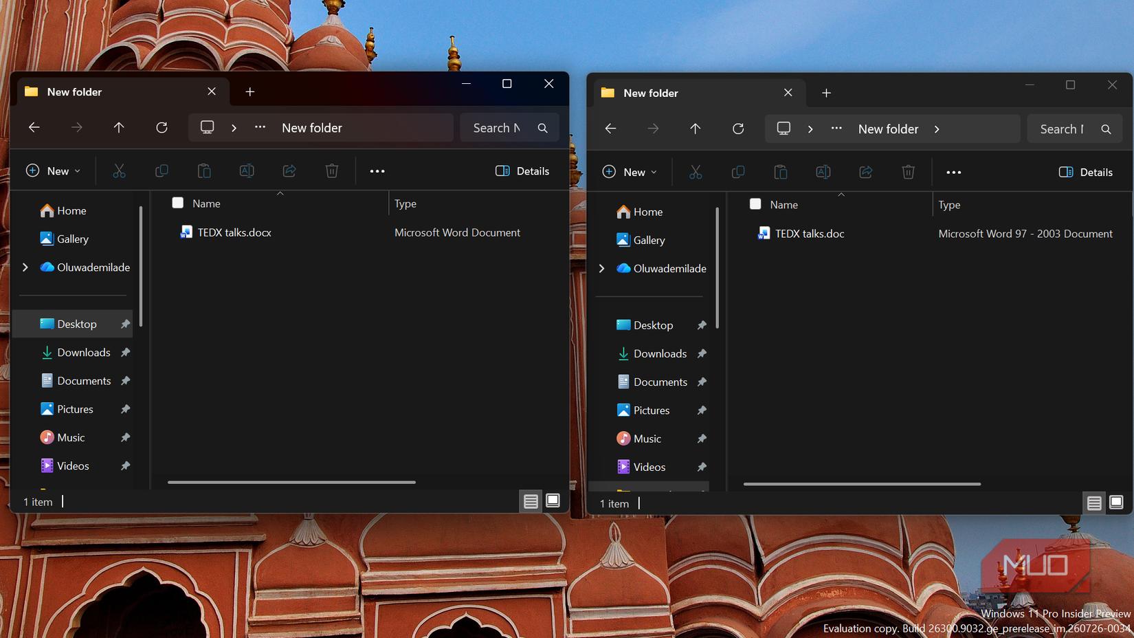 Two Windows file explorer windows open side by side