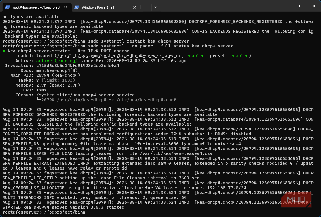 Kea DHCP for Fogserver and apparmor denying access to configuration