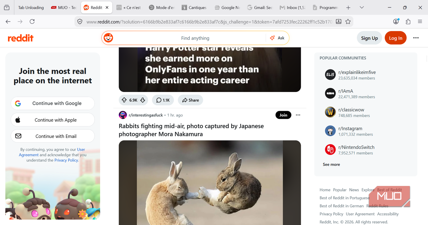 Unloaded tabs on Firefox