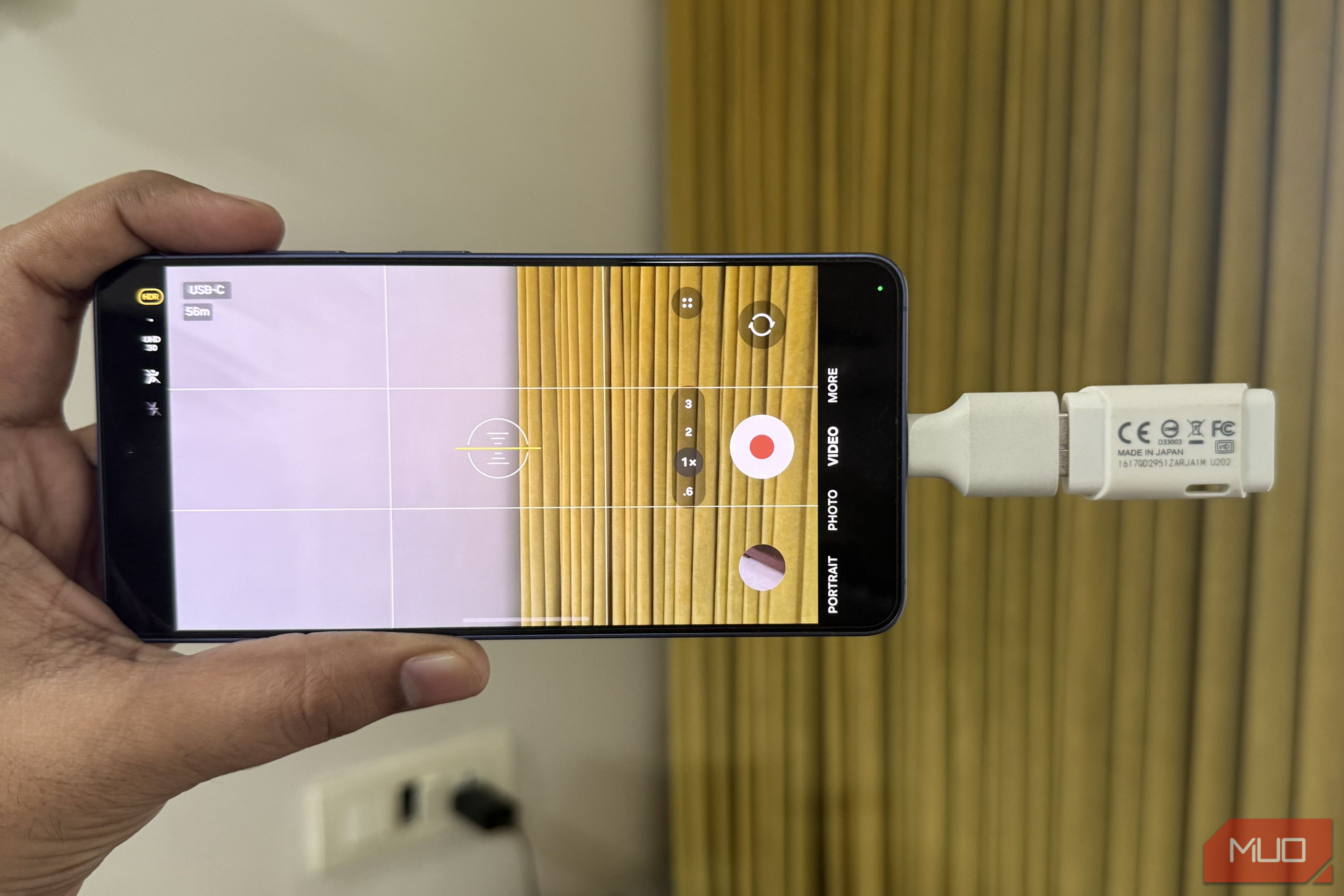 USB drive plugged into Samsung Galaxy S26