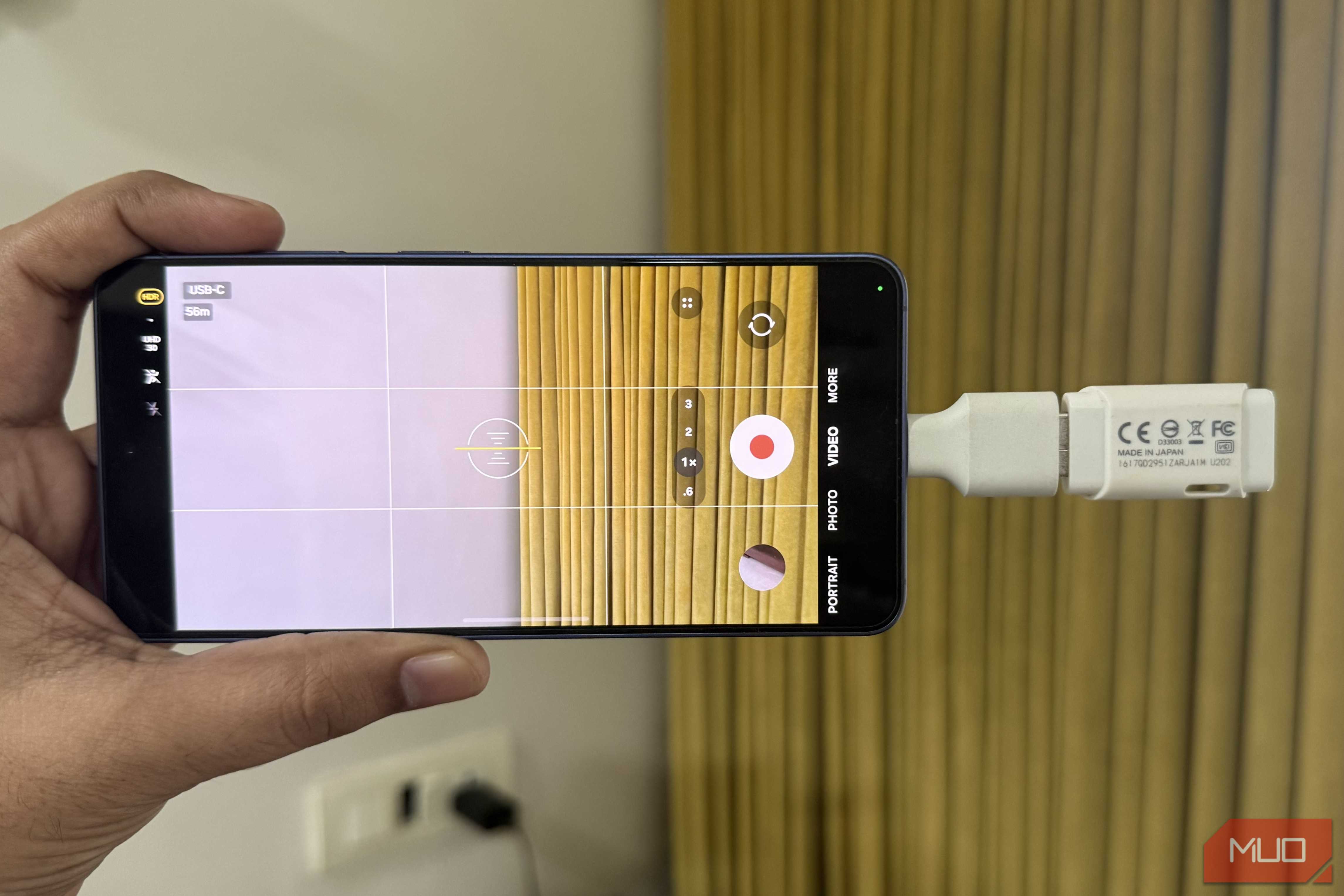 USB drive plugged into Samsung Galaxy S26