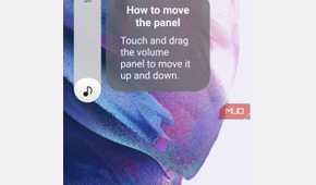 Volume panel positioned on the left side of screen
