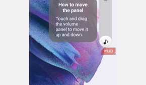 Volume panel positioned on the right side of screen