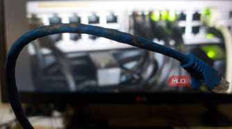 Water-damaged ethernet cable for testing
