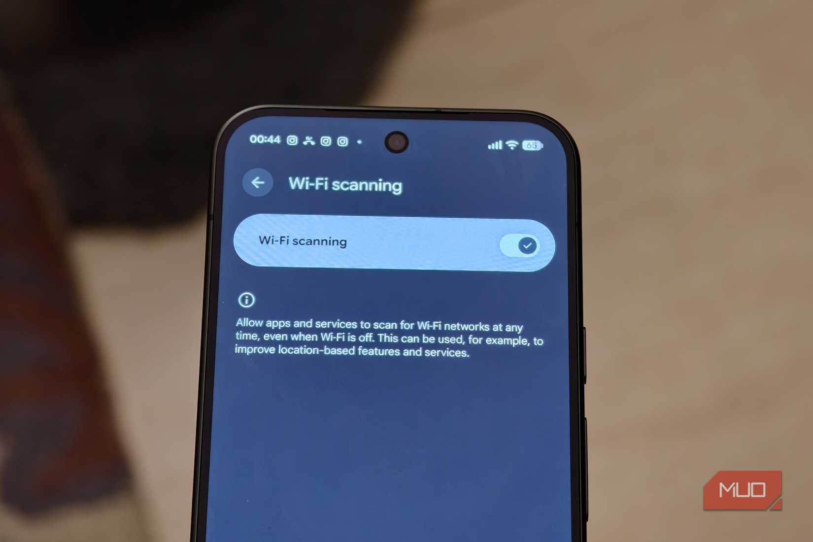Wifi scanning setting page on Pixel 11 Pro XL
