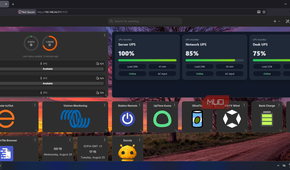 Homarr dashboard running in a Docker container accessed via LAN IP address