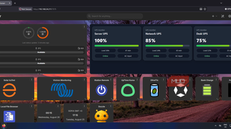 Homarr dashboard running in a Docker container accessed via LAN IP address