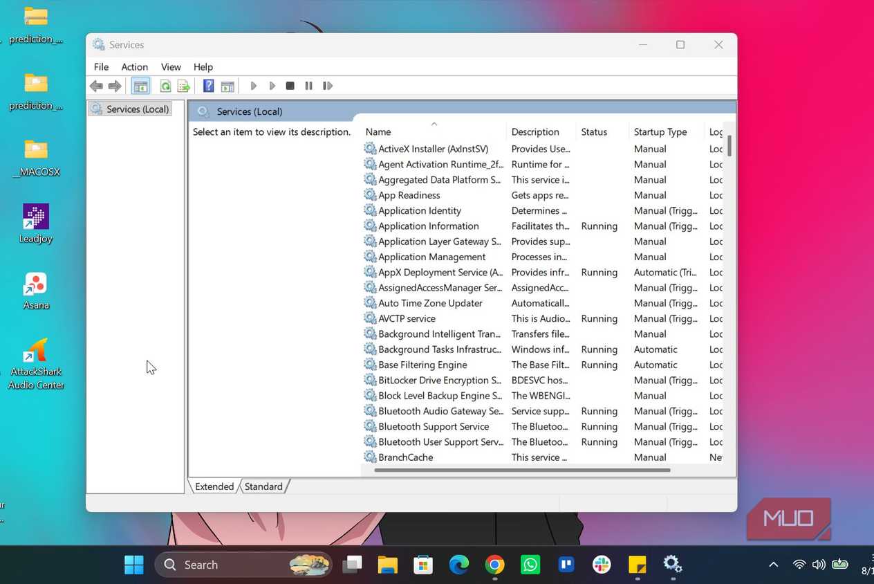 Window 11 Services Manger