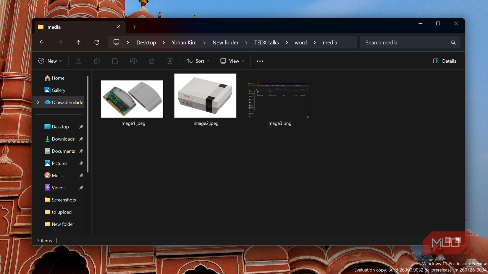 Windows 11 file explorer showing image files in a docx file.