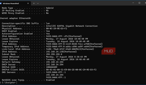 Windows 11 VM lab client with results of ipconfig /all showing router-assigned IP