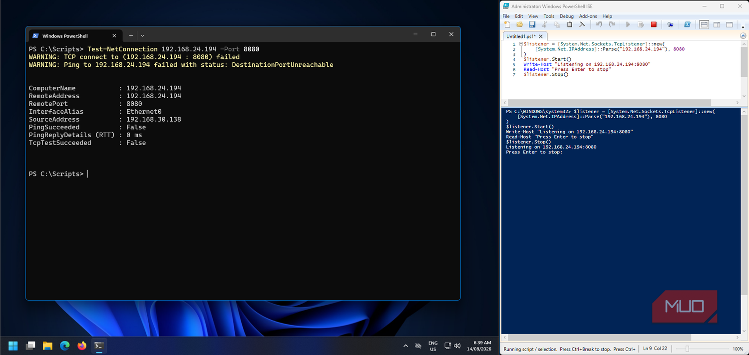 Windows 11 VM failing successfully to connect to trusted laptop's listener