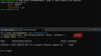 Windows and Linux USB Ethernet adapters negotiation and links