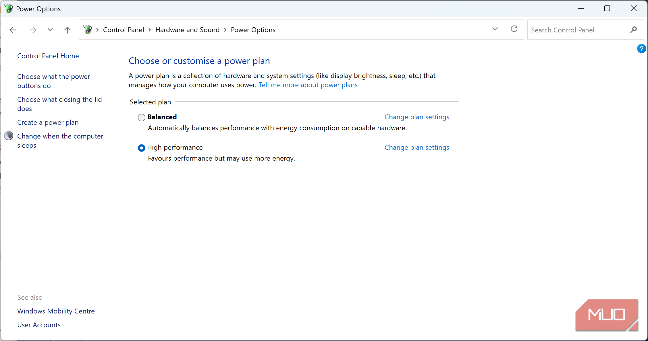 windows control panel showing new power scheme added