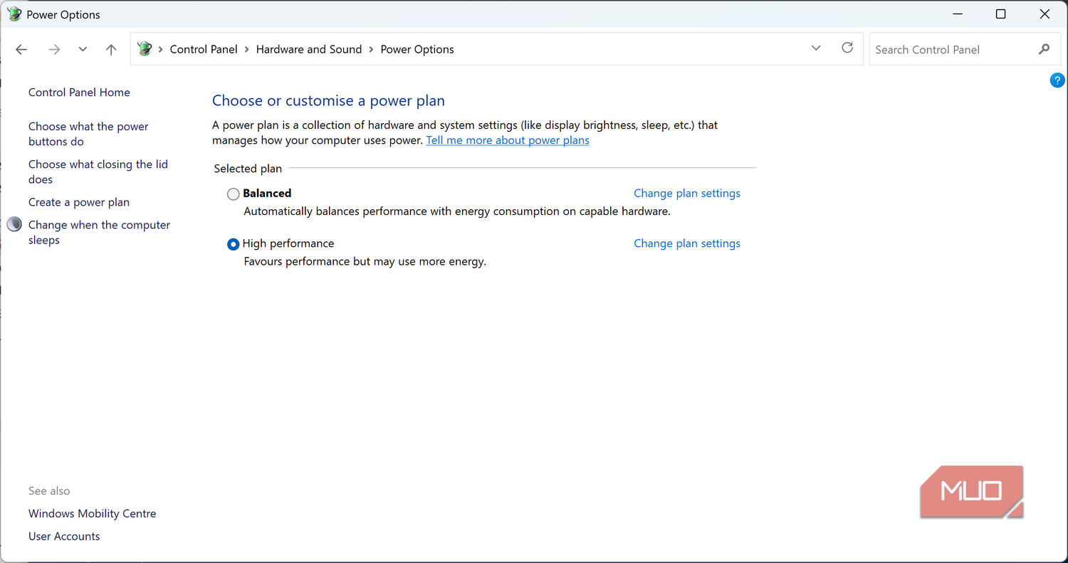windows control panel showing new power scheme added