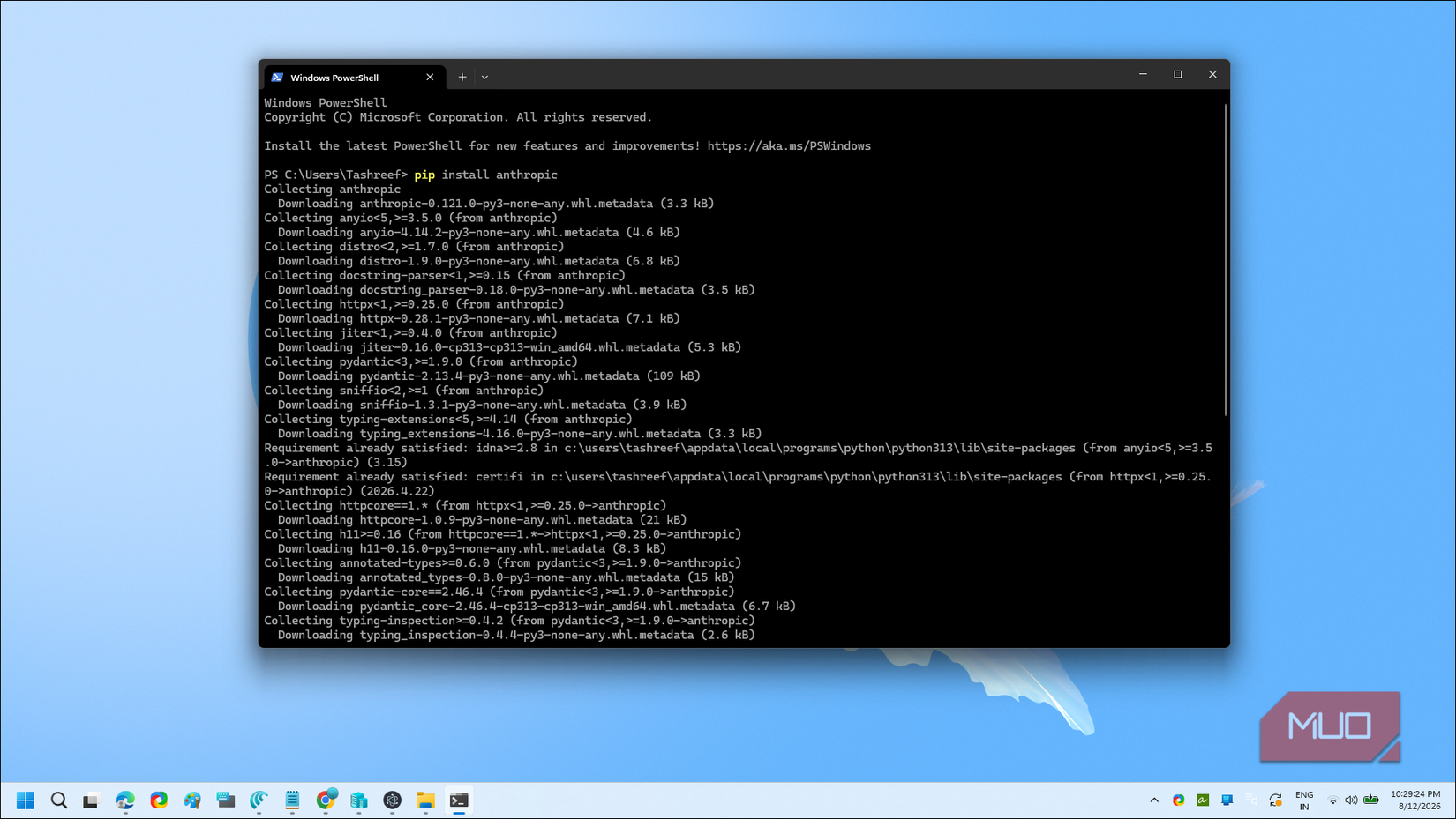 Windows Powershell Pip Install Anthropic Package Download On Benq Monitor