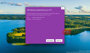 Windows protected your PC SmartScreen warning prompt