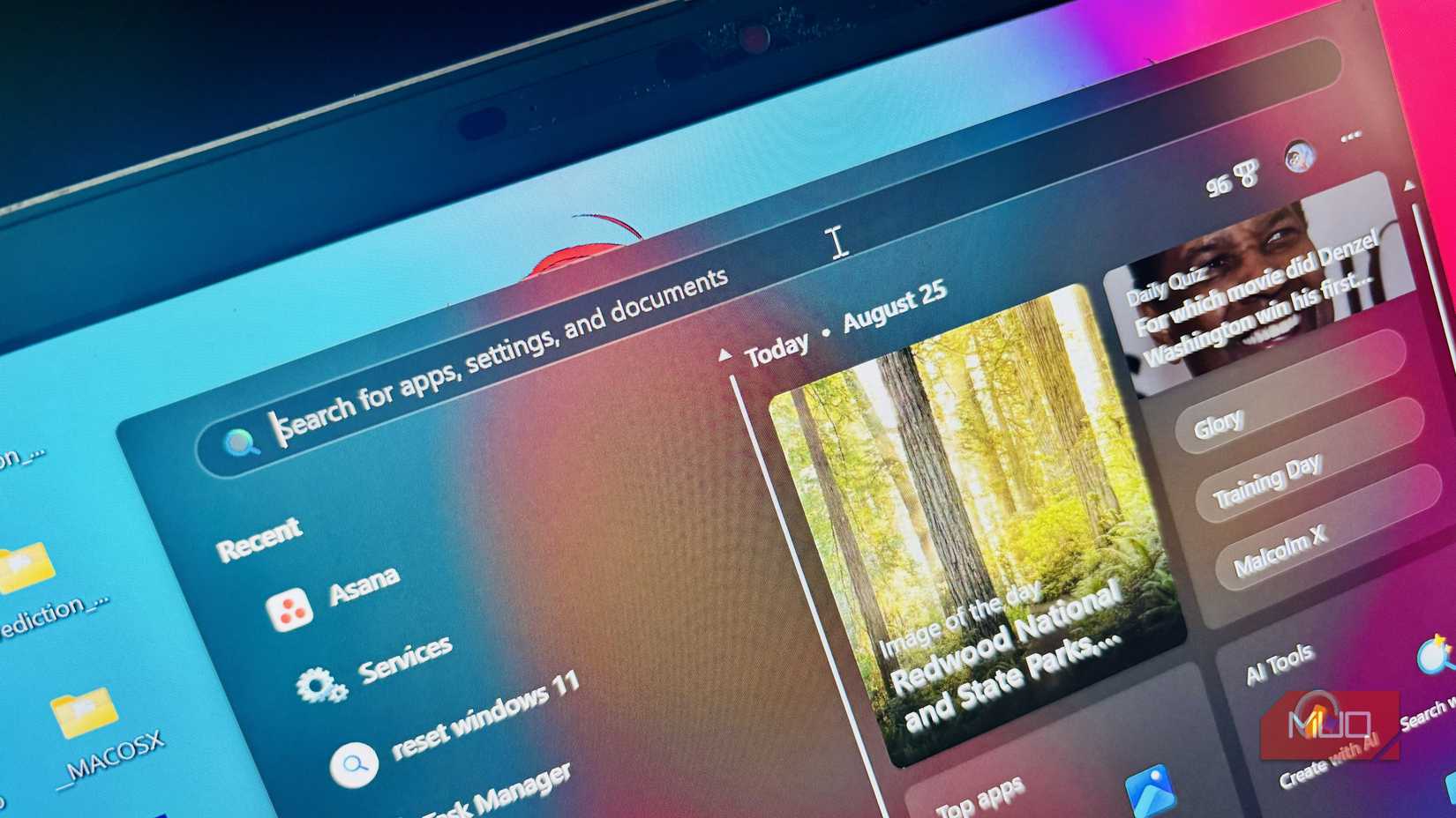 Windows search bar 