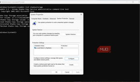 Windows Sytem Restore Settings