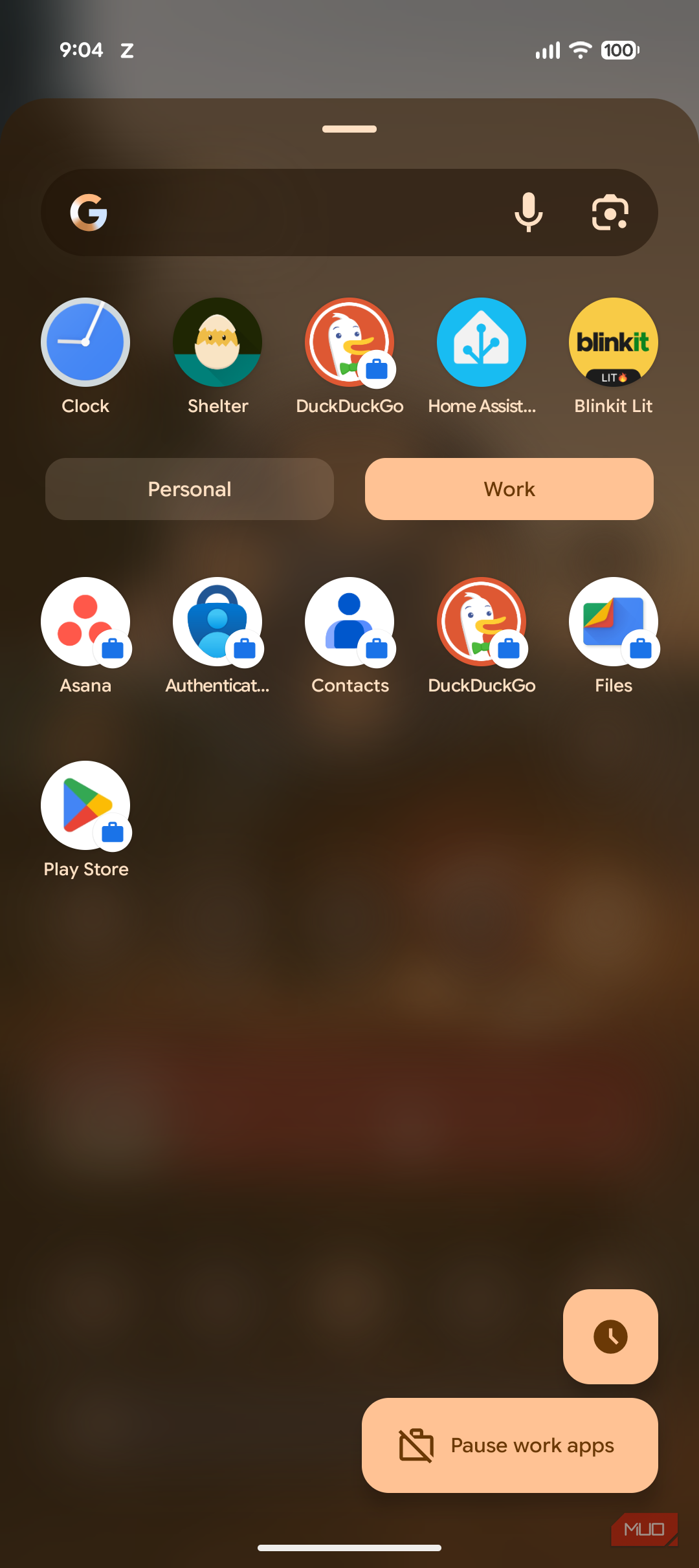 Work profile in Android 17