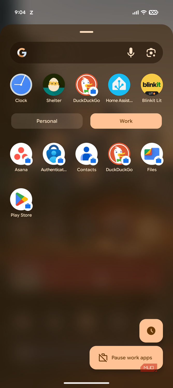 Work profile in Android 17