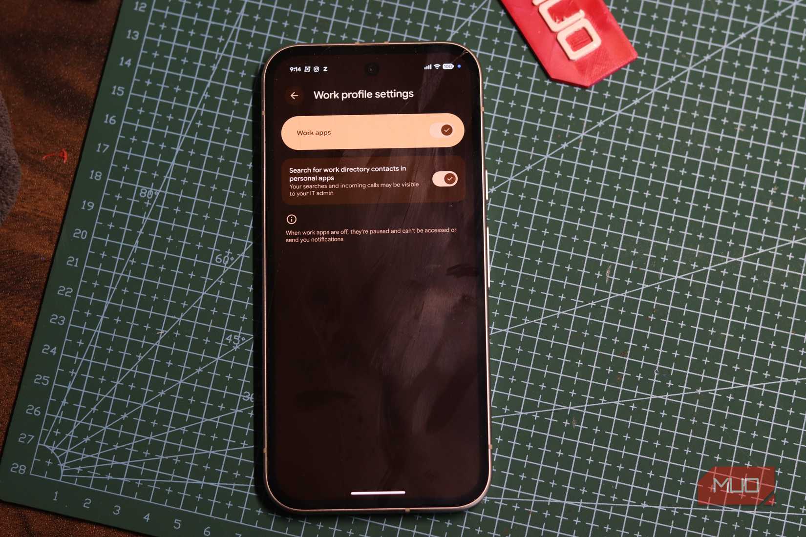 Work profile toggle in Android 17