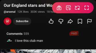 YouTube with Quetta's floating video toolbar.