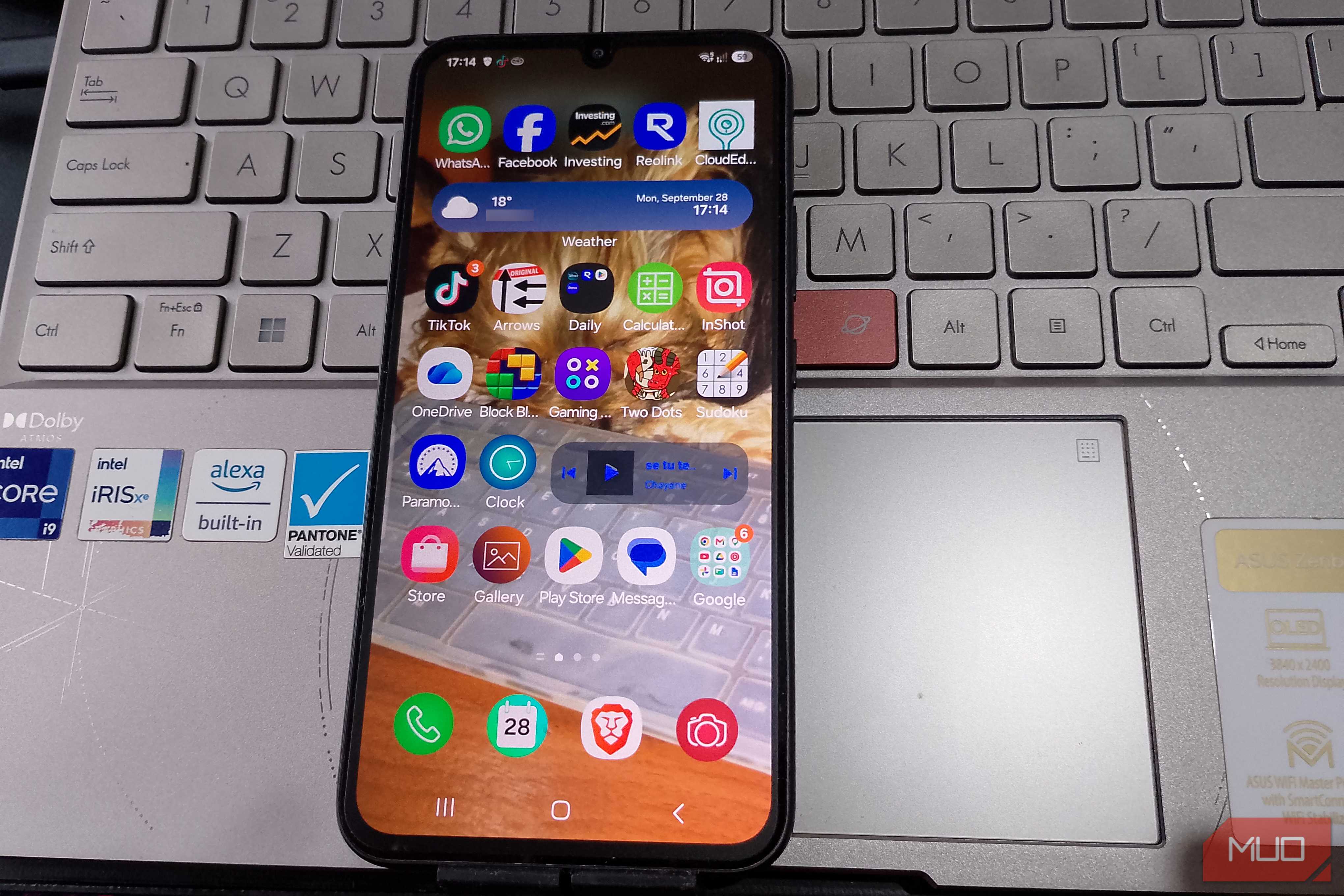 Samsung Galaxy home screen packed with app icons, folders, and widgets, leaving almost no empty space
